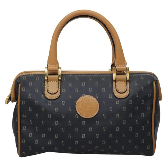 FENDI Hand Bag PVCCanvas 2way Black Auth mr1097