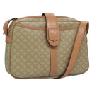 CELINE Macadam Canvas Shoulder Bag Beige Gold Auth mr1099-1
