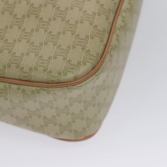 CELINE Macadam Canvas Shoulder Bag Beige Gold Auth mr1099