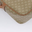 CELINE Macadam Canvas Shoulder Bag Beige Gold Auth mr1099-17