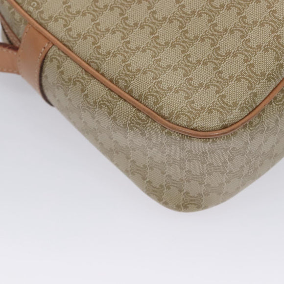 CELINE Macadam Canvas Shoulder Bag Beige Gold Auth mr1099
