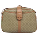 CELINE Macadam Canvas Shoulder Bag Beige Gold Auth mr1099-13