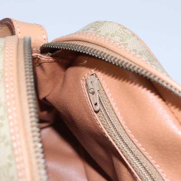 CELINE Macadam Canvas Shoulder Bag Beige Gold Auth mr1099