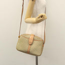CELINE Macadam Canvas Shoulder Bag Beige Gold Auth mr1099-24
