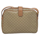 CELINE Macadam Canvas Shoulder Bag Beige Gold Auth mr1099-2