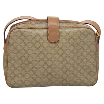 CELINE Macadam Canvas Shoulder Bag Beige Gold Auth mr1099 - 0