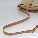 CELINE Macadam Canvas Shoulder Bag Beige Gold Auth mr1099-7