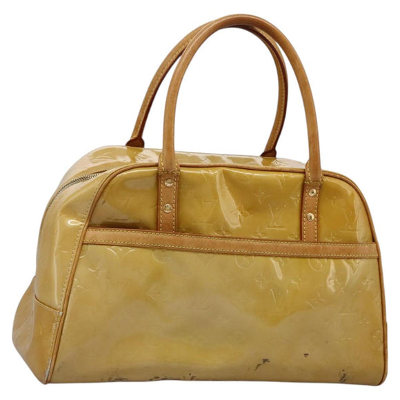 LOUIS VUITTON Monogram Vernis Tompkins Square Hand Bag Beige M91149 Auth mr1101