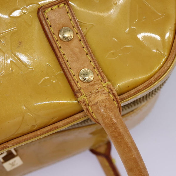 LOUIS VUITTON Monogram Vernis Tompkins Square Hand Bag Beige M91149 Auth mr1101