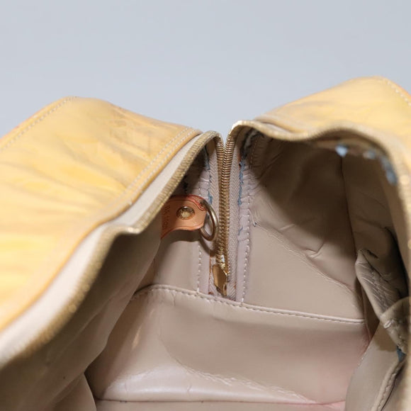 LOUIS VUITTON Monogram Vernis Tompkins Square Hand Bag Beige M91149 Auth mr1101