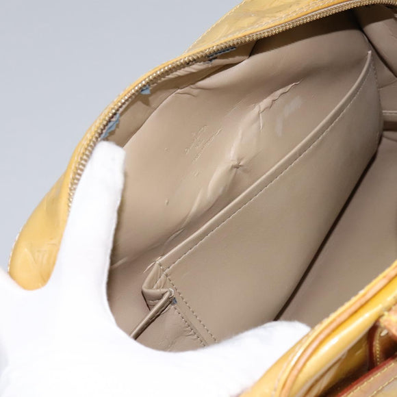 LOUIS VUITTON Monogram Vernis Tompkins Square Hand Bag Beige M91149 Auth mr1101