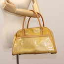 LOUIS VUITTON Monogram Vernis Tompkins Square Hand Bag Beige M91149 Auth mr1101-26