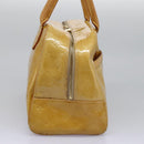 LOUIS VUITTON Monogram Vernis Tompkins Square Hand Bag Beige M91149 Auth mr1101-4
