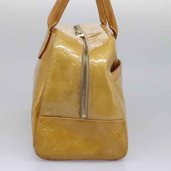 LOUIS VUITTON Monogram Vernis Tompkins Square Hand Bag Beige M91149 Auth mr1101