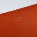 CELINE Trio Shoulder Bag Leather Orange Auth mr1104-17