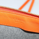 CELINE Trio Shoulder Bag Leather Orange Auth mr1104-18