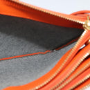 CELINE Trio Shoulder Bag Leather Orange Auth mr1104-19
