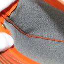 CELINE Trio Shoulder Bag Leather Orange Auth mr1104-20