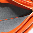 CELINE Trio Shoulder Bag Leather Orange Auth mr1104-23