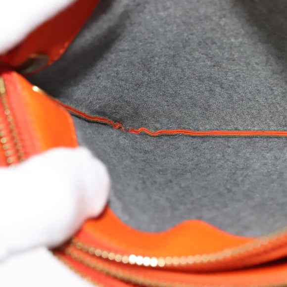 CELINE Trio Shoulder Bag Leather Orange Auth mr1104