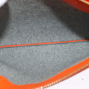 CELINE Trio Shoulder Bag Leather Orange Auth mr1104-26