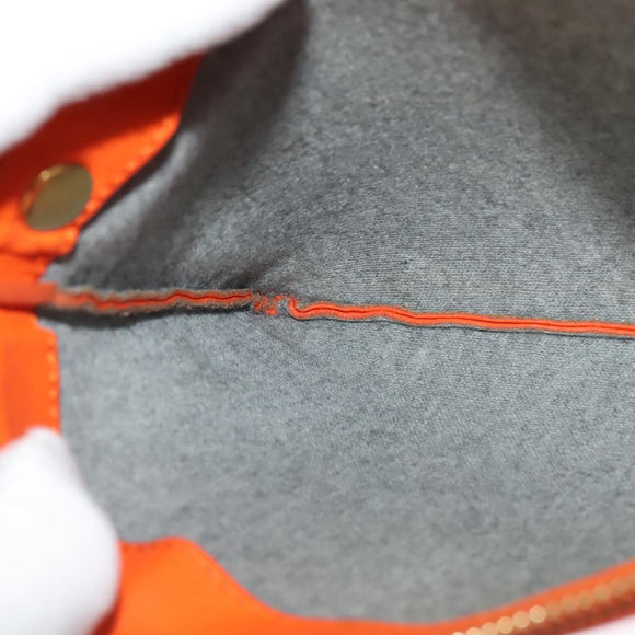 CELINE Trio Shoulder Bag Leather Orange Auth mr1104