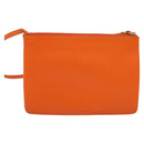 CELINE Trio Shoulder Bag Leather Orange Auth mr1104-2