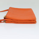 CELINE Trio Shoulder Bag Leather Orange Auth mr1104-3
