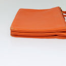 CELINE Trio Shoulder Bag Leather Orange Auth mr1104-4
