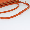 CELINE Trio Shoulder Bag Leather Orange Auth mr1104-7