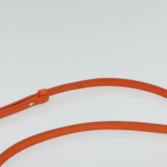 CELINE Trio Shoulder Bag Leather Orange Auth mr1104