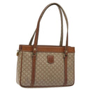 CELINE Macadam Canvas Hand Bag Beige Gold Auth mr1105-1