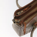 CELINE Macadam Canvas Hand Bag Beige Gold Auth mr1105-10