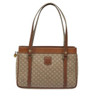 CELINE Macadam Canvas Hand Bag Beige Gold Auth mr1105-13