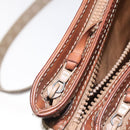 CELINE Macadam Canvas Hand Bag Beige Gold Auth mr1105-23