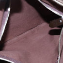 BURBERRY Nova Check Blue Label Hand Bag Nylon Red Brown Auth mr1107-21