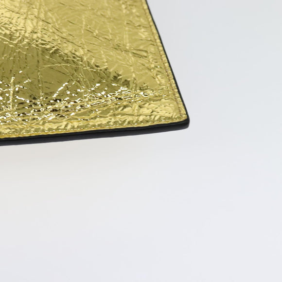 FENDI Clutch Bag Leather Brown Gold Auth mr1110V