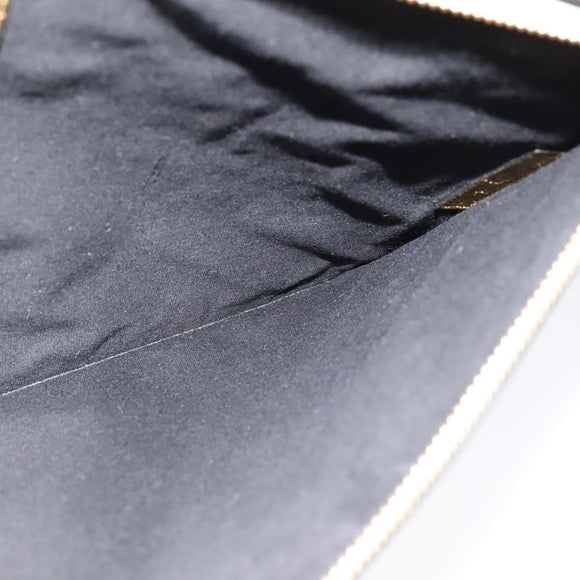 FENDI Clutch Bag Leather Brown Gold Auth mr1110V