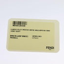 FENDI Clutch Bag Leather Brown Gold Auth mr1110V-11