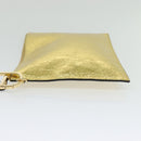 FENDI Clutch Bag Leather Brown Gold Auth mr1110V-3