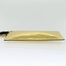 FENDI Clutch Bag Leather Brown Gold Auth mr1110V-5