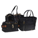 Chloe Hand Bag Leather 3Set Brown Black Auth mr1113-1
