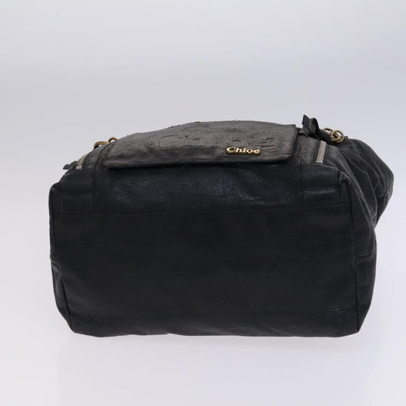 Chloe Hand Bag Leather 3Set Brown Black Auth mr1113