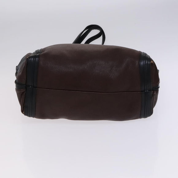 Chloe Hand Bag Leather 3Set Brown Black Auth mr1113