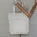 Christian Dior Trotter Canvas Tote Bag White Silver Auth mr1118V-21