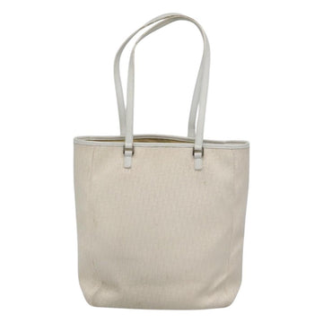 Christian Dior Trotter Canvas Tote Bag White Silver Auth mr1118V - 0