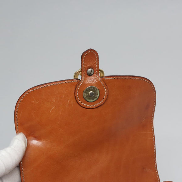CELINE Macadam Canvas Shoulder Bag PVC Leather Brown Gold Auth mr1125