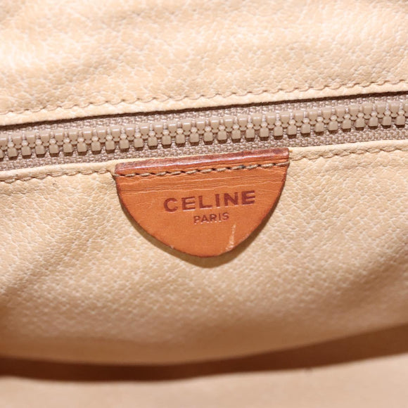 CELINE Macadam Canvas Shoulder Bag PVC Leather Brown Gold Auth mr1125