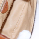 CELINE Macadam Canvas Shoulder Bag PVC Leather Brown Gold Auth mr1125-11