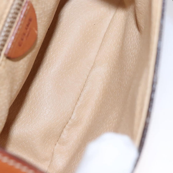 CELINE Macadam Canvas Shoulder Bag PVC Leather Brown Gold Auth mr1125